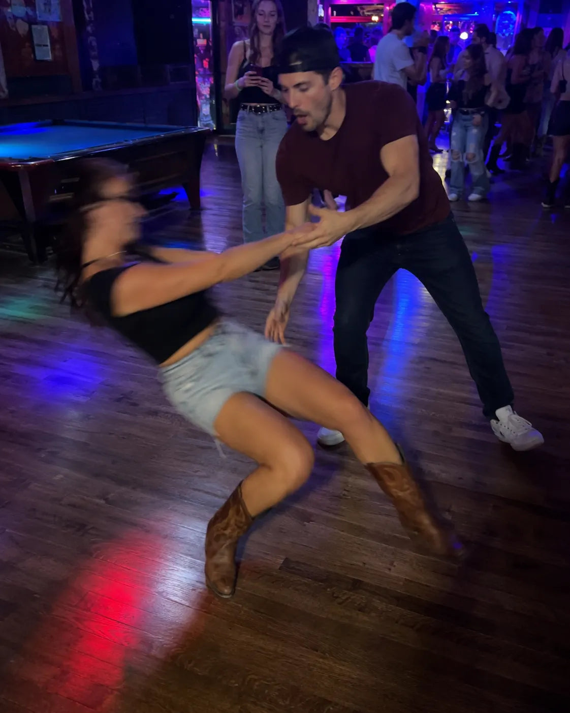 a dip starting to slip mid-dance